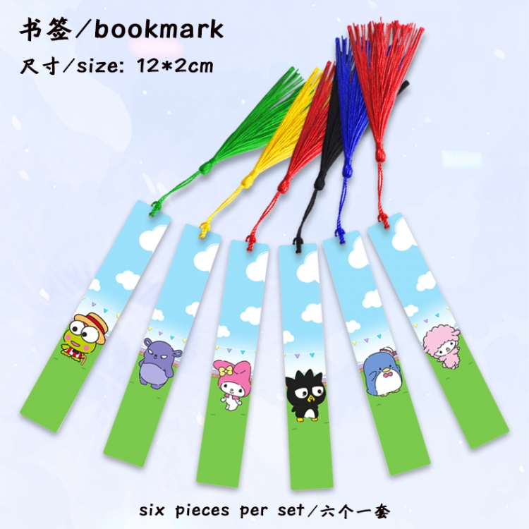 sanrio Sonic The Hedgehog Anime full-color printed metal bookmark stationery accessories 12X2CM a set of 6