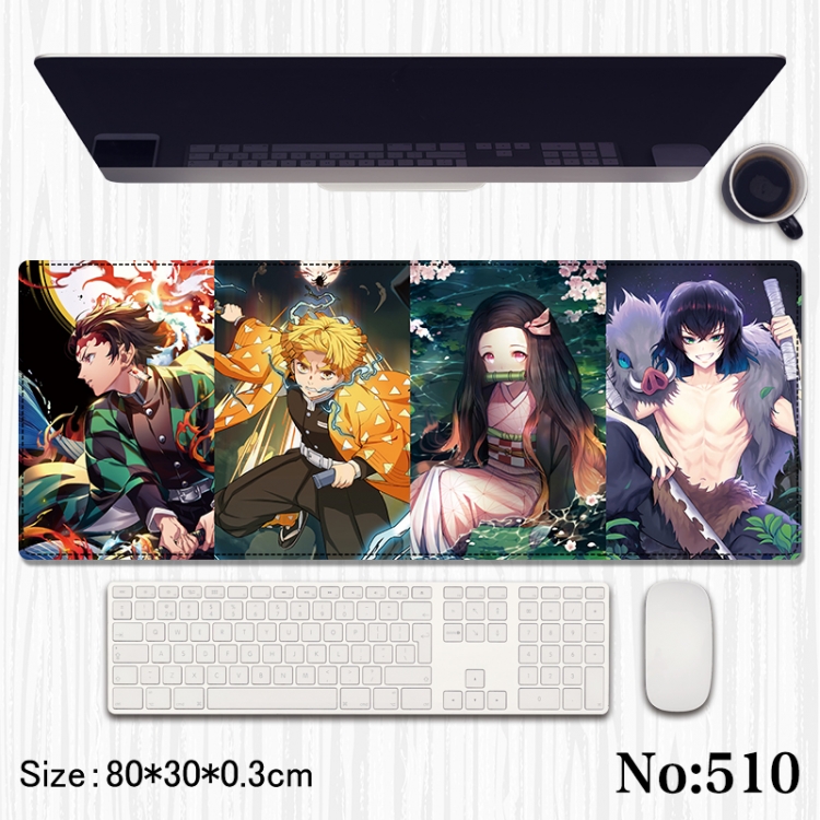  Demon Slayer Kimets Anime peripheral computer mouse pad office desk pad multifunctional pad 80X30X0.3cm