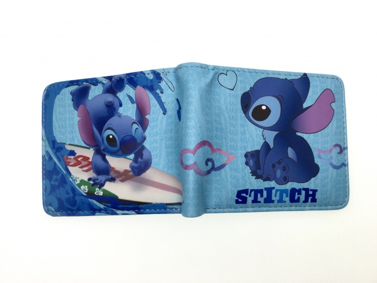 Lilo & Stitch Anime two fold  Short wallet 11X9.5CM 60G 