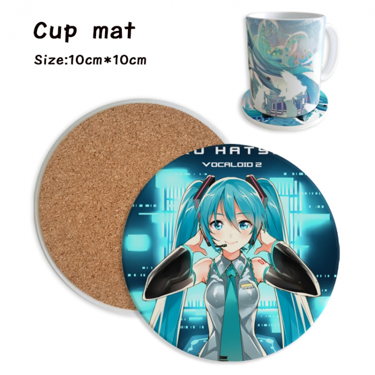 Hatsune Miku Anime ceramic water absorbing and heat insulating coasters price for 5 pcs