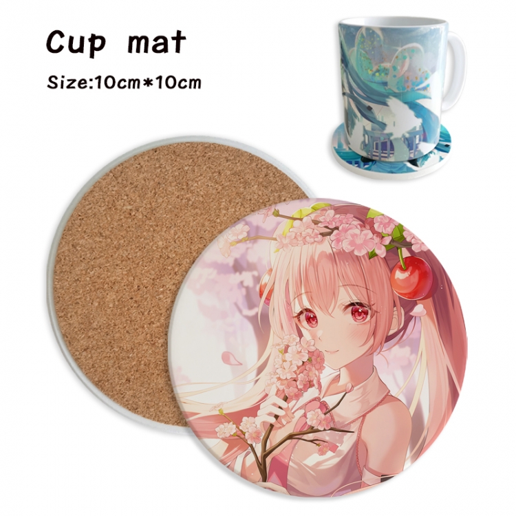 Hatsune Miku Anime ceramic water absorbing and heat insulating coasters price for 5 pcs