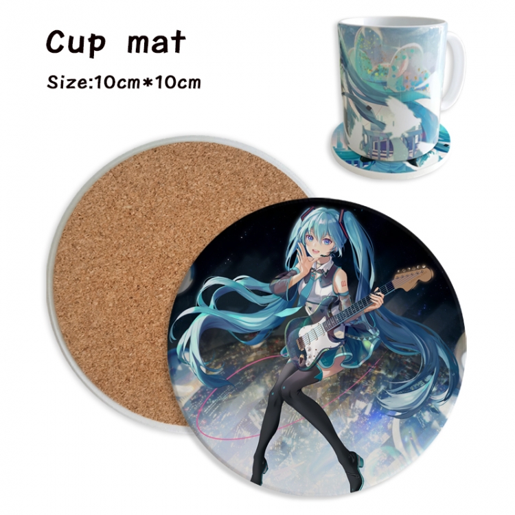 Hatsune Miku Anime ceramic water absorbing and heat insulating coasters price for 5 pcs