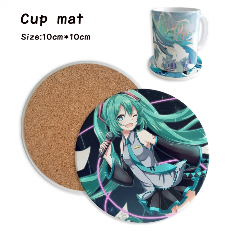 Hatsune Miku Anime ceramic water absorbing and heat insulating coasters price for 5 pcs