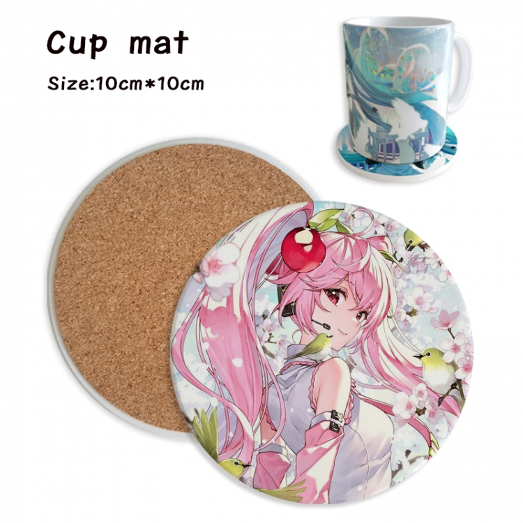 Hatsune Miku Anime ceramic water absorbing and heat insulating coasters price for 5 pcs