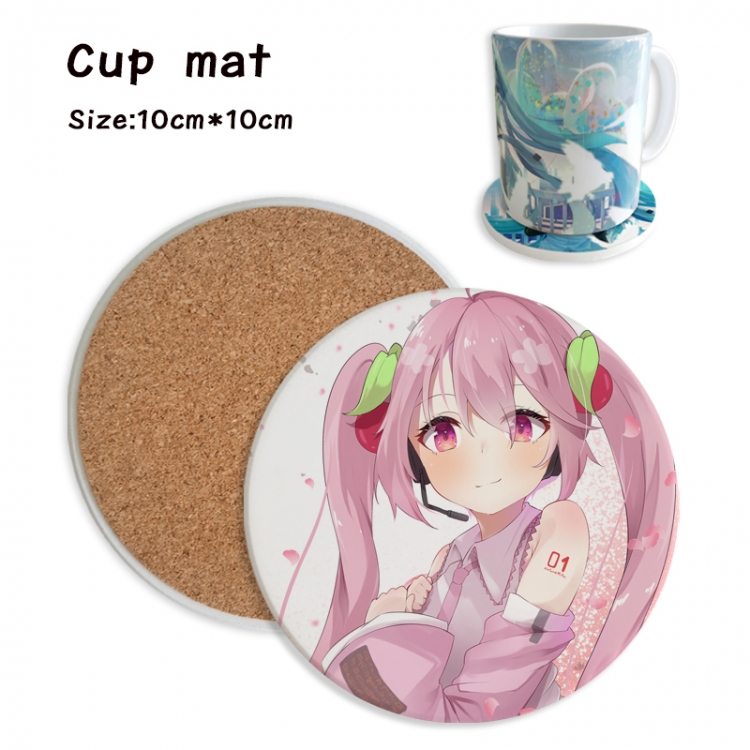 Hatsune Miku Anime ceramic water absorbing and heat insulating coasters price for 5 pcs