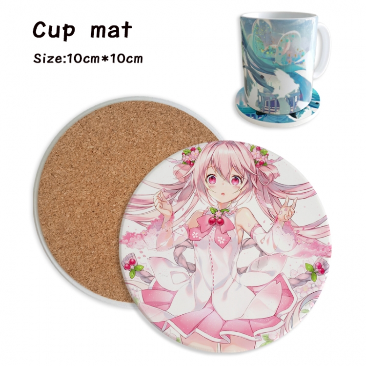 Hatsune Miku Anime ceramic water absorbing and heat insulating coasters price for 5 pcs