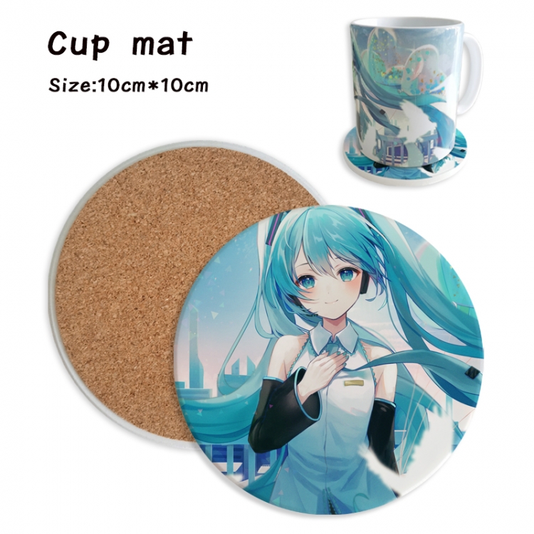 Hatsune Miku Anime ceramic water absorbing and heat insulating coasters price for 5 pcs