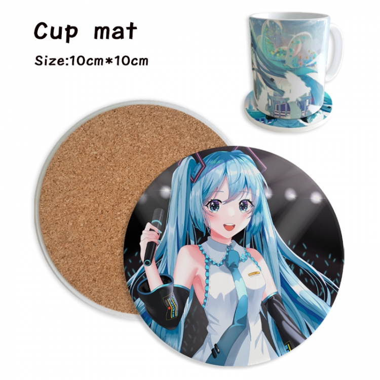 Hatsune Miku Anime ceramic water absorbing and heat insulating coasters price for 5 pcs