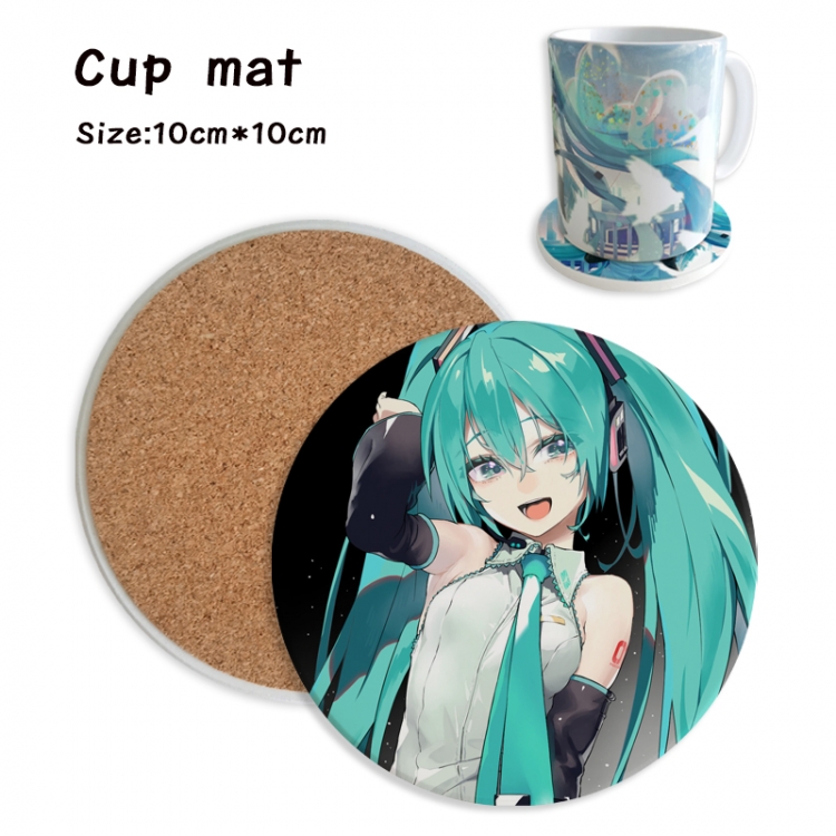 Hatsune Miku Anime ceramic water absorbing and heat insulating coasters price for 5 pcs