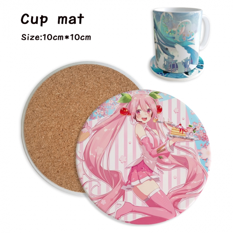 Hatsune Miku Anime ceramic water absorbing and heat insulating coasters price for 5 pcs