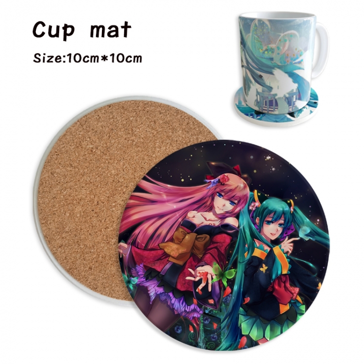 Hatsune Miku Anime ceramic water absorbing and heat insulating coasters price for 5 pcs