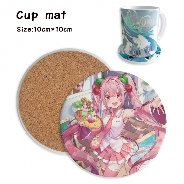 Hatsune Miku Anime ceramic water absorbing and heat insulating coasters price for 5 pcs