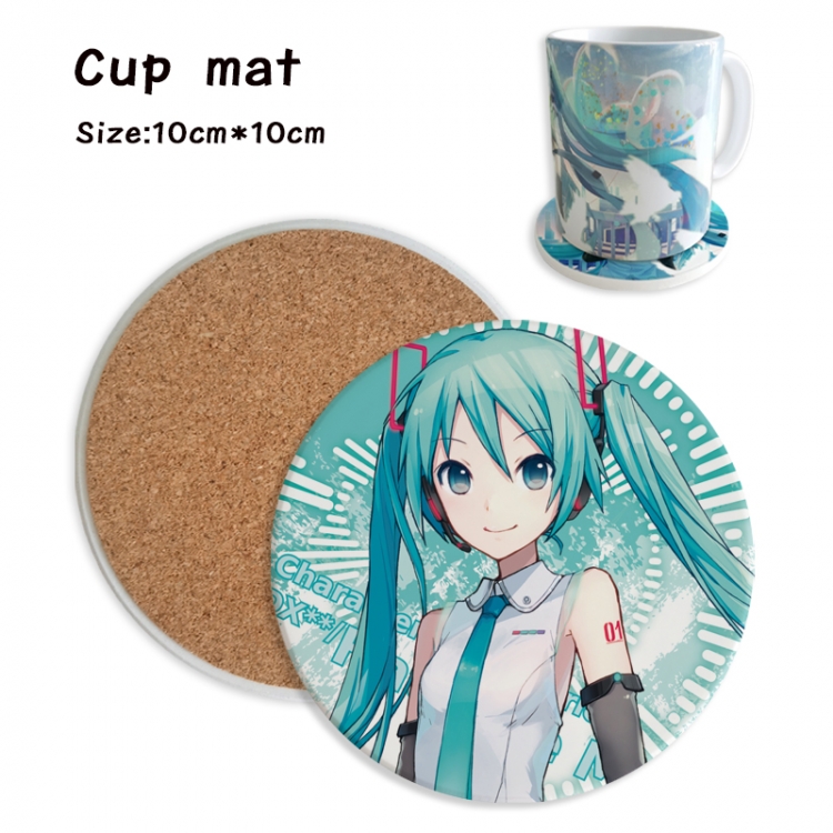 Hatsune Miku Anime ceramic water absorbing and heat insulating coasters price for 5 pcs