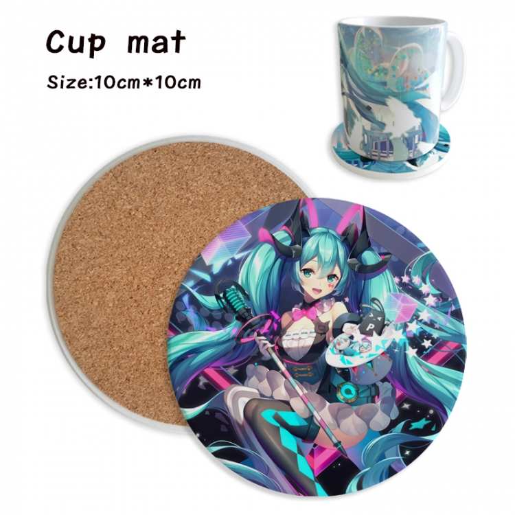 Hatsune Miku Anime ceramic water absorbing and heat insulating coasters price for 5 pcs