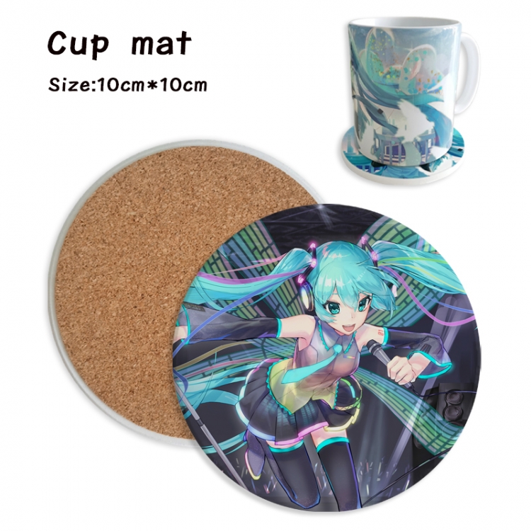 Hatsune Miku Anime ceramic water absorbing and heat insulating coasters price for 5 pcs