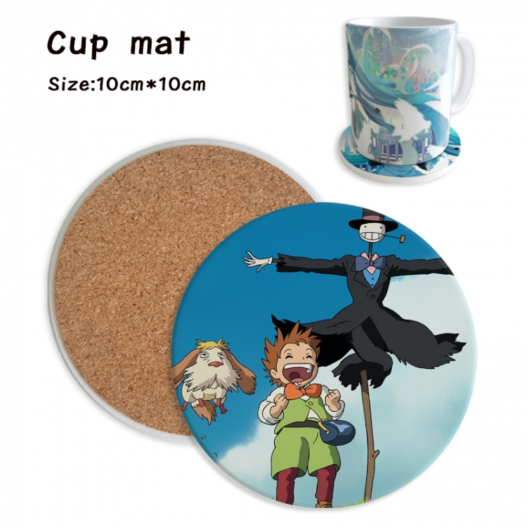 Hauru no ugoku shiro Anime ceramic water absorbing and heat insulating coasters price for 5 pcs