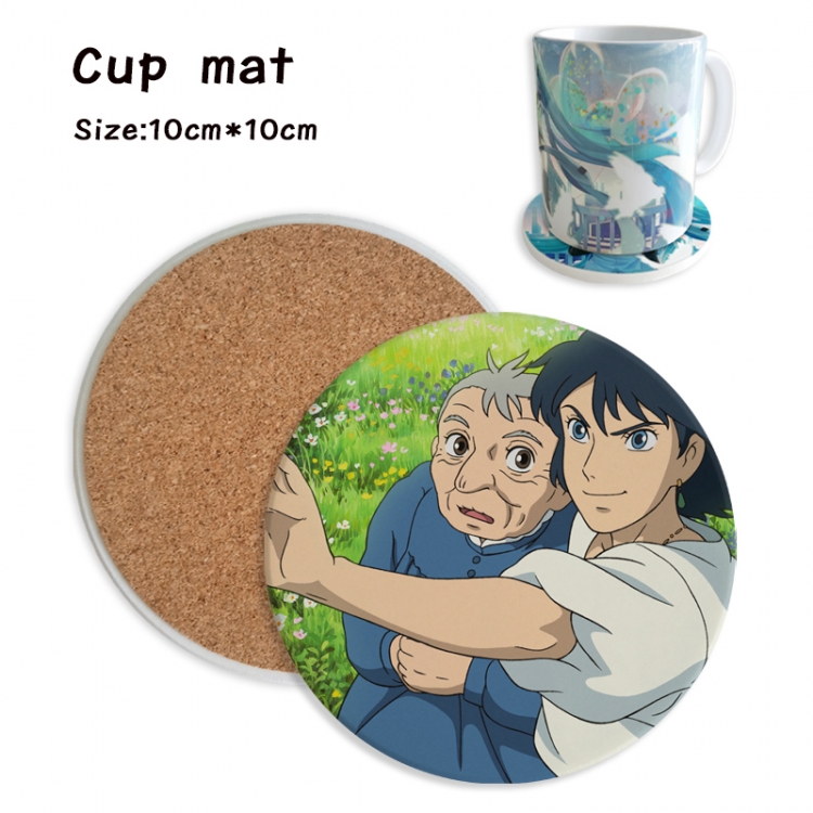 Hauru no ugoku shiro Anime ceramic water absorbing and heat insulating coasters price for 5 pcs