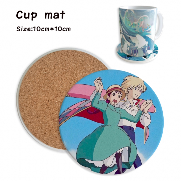 Hauru no ugoku shiro Anime ceramic water absorbing and heat insulating coasters price for 5 pcs
