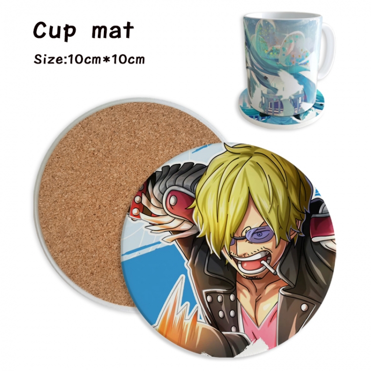 One Piece Anime ceramic water absorbing and heat insulating coasters price for 5 pcs