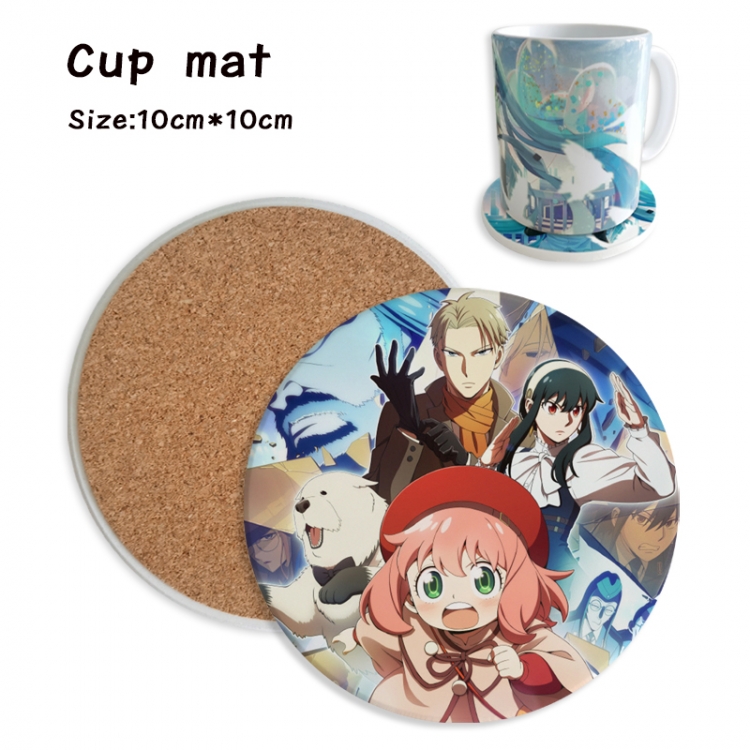 SPY x FAMILY Anime ceramic water absorbing and heat insulating coasters price for 5 pcs