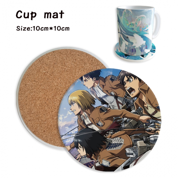 Shingeki no Kyojin Anime ceramic water absorbing and heat insulating coasters price for 5 pcs