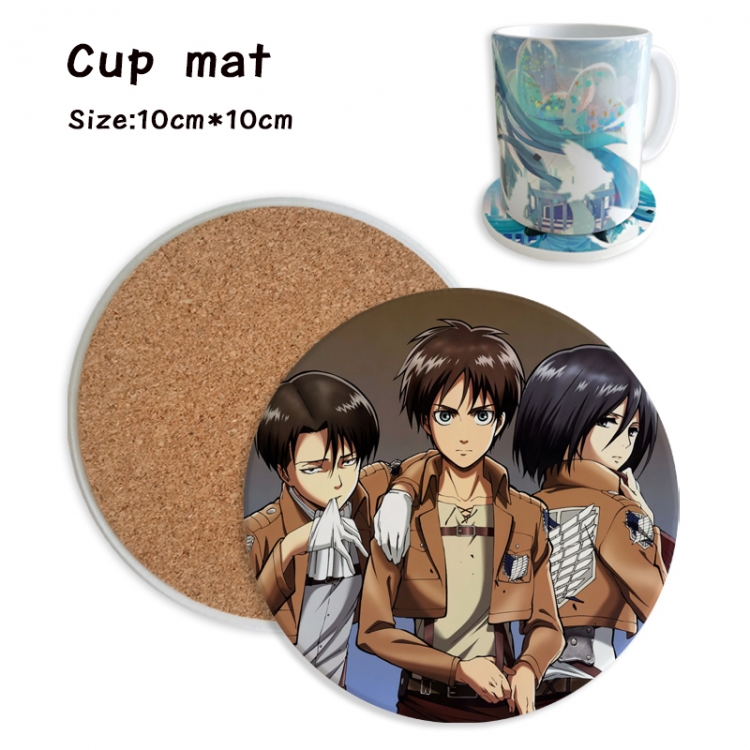 Shingeki no Kyojin Anime ceramic water absorbing and heat insulating coasters price for 5 pcs