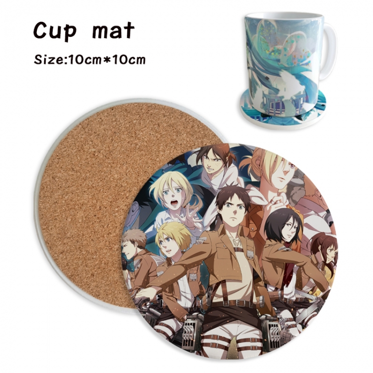 Shingeki no Kyojin Anime ceramic water absorbing and heat insulating coasters price for 5 pcs