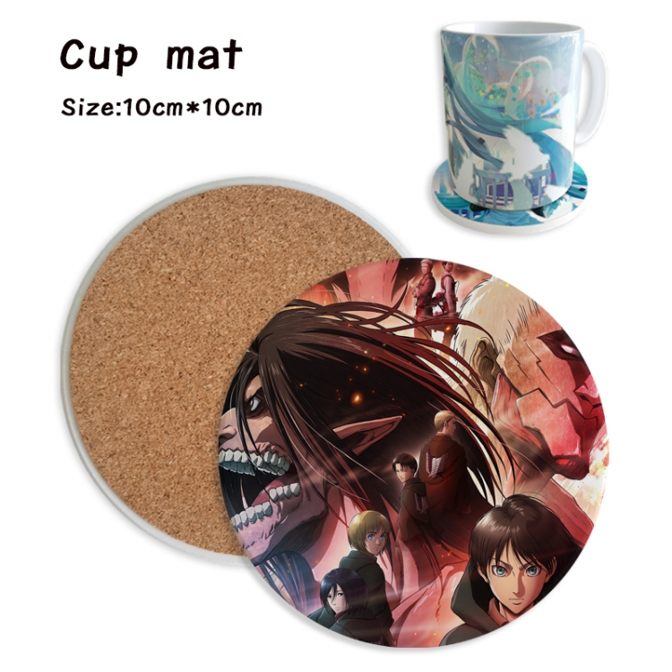 Shingeki no Kyojin Anime ceramic water absorbing and heat insulating coasters price for 5 pcs