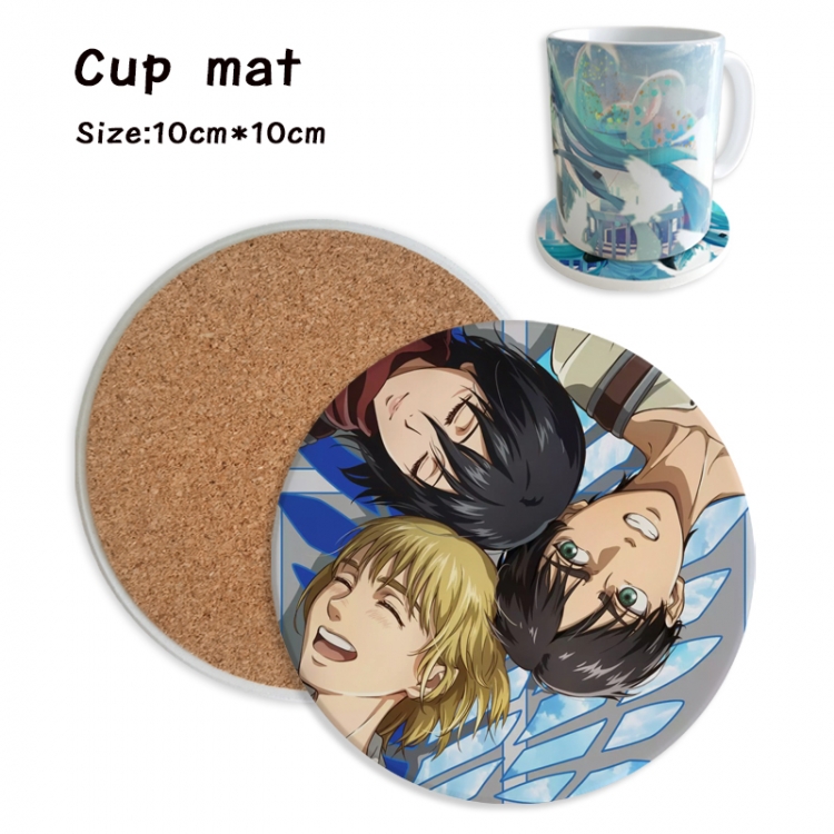 Shingeki no Kyojin Anime ceramic water absorbing and heat insulating coasters price for 5 pcs