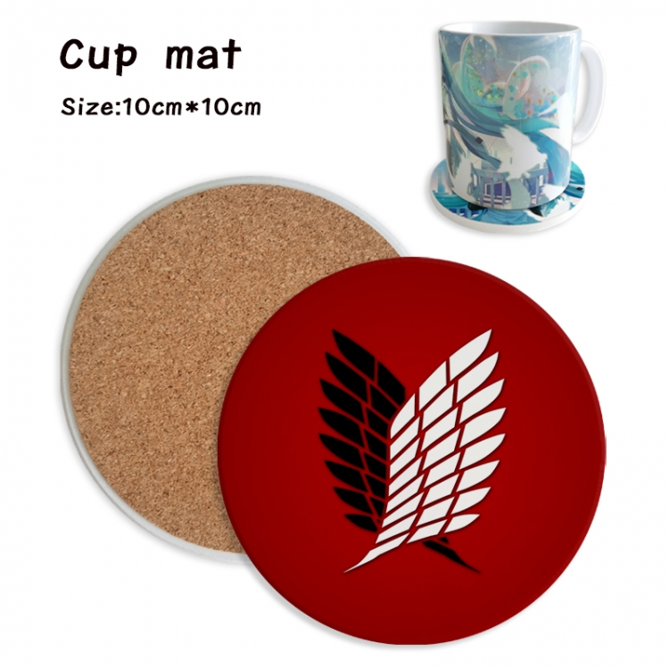 Shingeki no Kyojin Anime ceramic water absorbing and heat insulating coasters price for 5 pcs