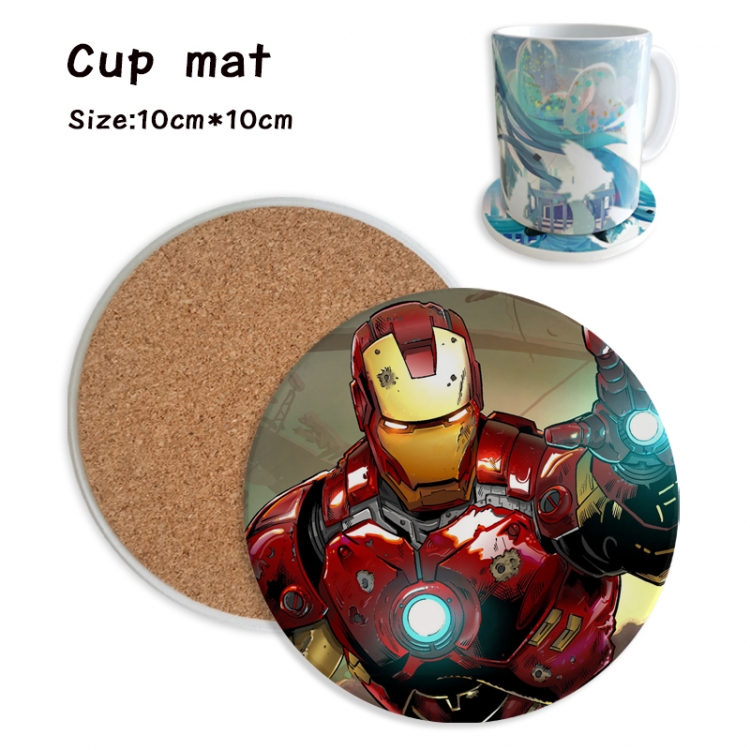 Iron Man Anime ceramic water absorbing and heat insulating coasters price for 5 pcs