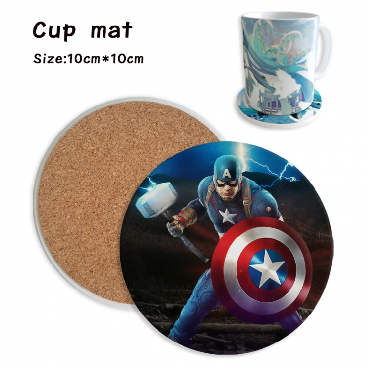 Captain America Anime ceramic water absorbing and heat insulating coasters price for 5 pcs