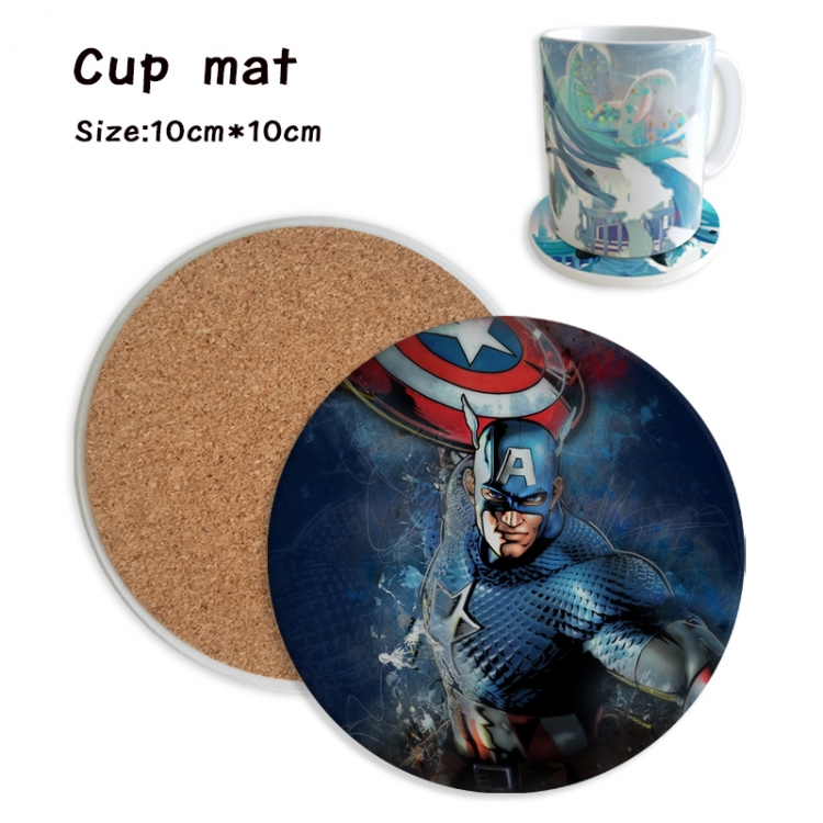 Captain America Anime ceramic water absorbing and heat insulating coasters price for 5 pcs