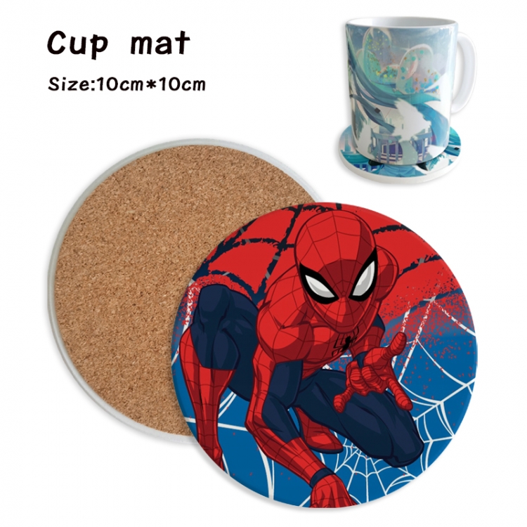 Spiderman Anime ceramic water absorbing and heat insulating coasters price for 5 pcs