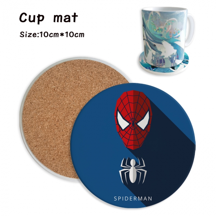 Spiderman Anime ceramic water absorbing and heat insulating coasters price for 5 pcs