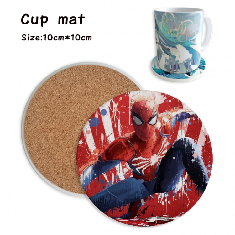 Spiderman Anime ceramic water absorbing and heat insulating coasters price for 5 pcs