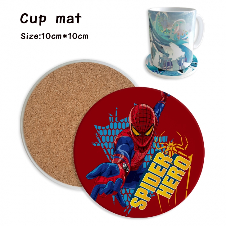 Spiderman Anime ceramic water absorbing and heat insulating coasters price for 5 pcs