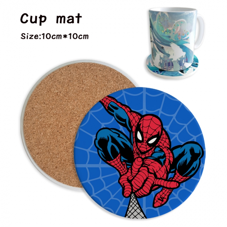 Spiderman Anime ceramic water absorbing and heat insulating coasters price for 5 pcs