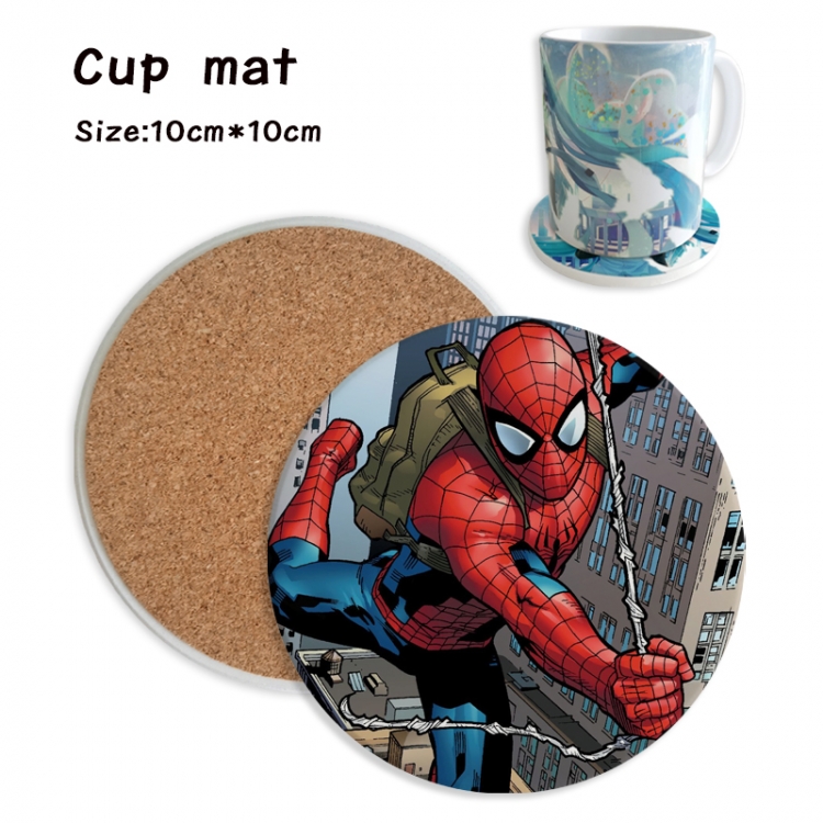 Spiderman Anime ceramic water absorbing and heat insulating coasters price for 5 pcs