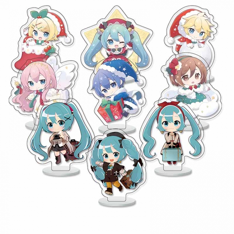 Hatsune Miku Anime Character acrylic Small Standing Plates  Keychain 6cm a set of 9 B471