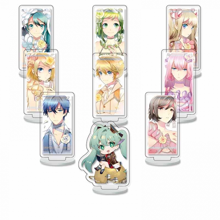 Hatsune Miku Anime Character acrylic Small Standing Plates  Keychain 6cm a set of 9 B456