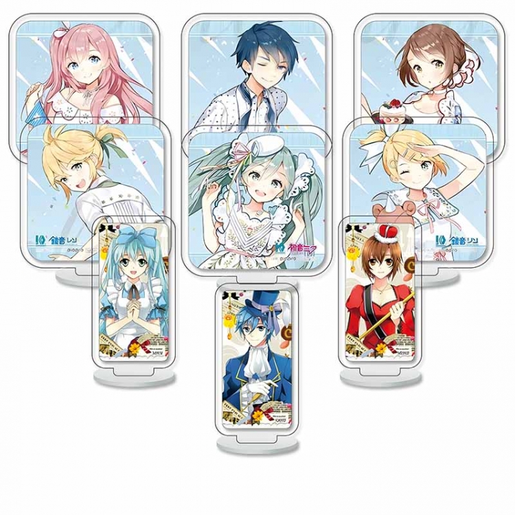 Hatsune Miku Anime Character acrylic Small Standing Plates  Keychain 6cm a set of 9 B457