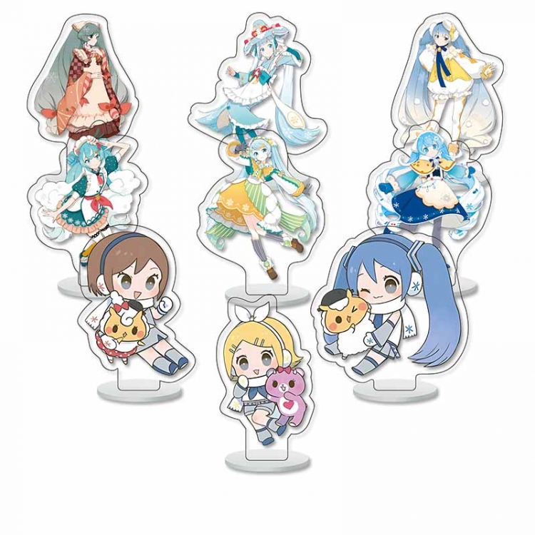 Hatsune Miku Anime Character acrylic Small Standing Plates  Keychain 6cm a set of 9 B465