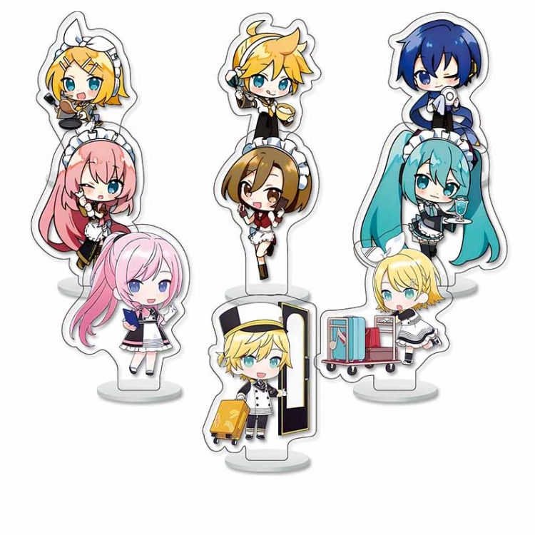 Hatsune Miku Anime Character acrylic Small Standing Plates  Keychain 6cm a set of 9 B473