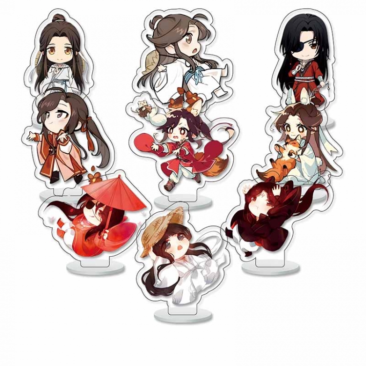 Heaven Official's Blessing Anime Character acrylic Small Standing Plates  Keychain 6cm a set of 9 B481