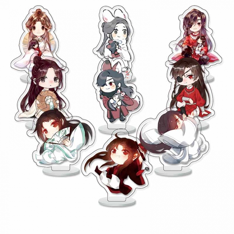 Heaven Official's Blessing Anime Character acrylic Small Standing Plates  Keychain 6cm a set of 9 B480