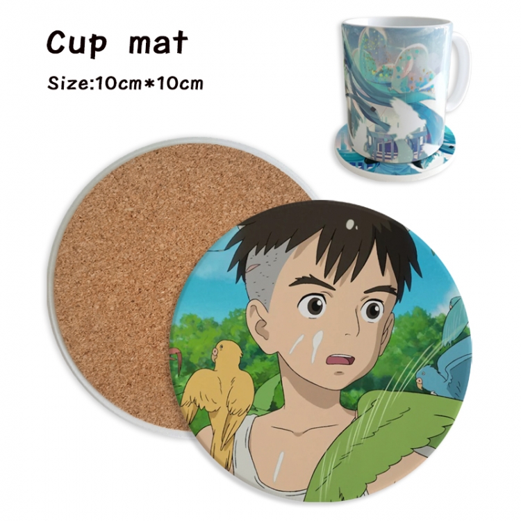 The Boy and the Heron Anime ceramic water absorbing and heat insulating coasters price for 5 pcs