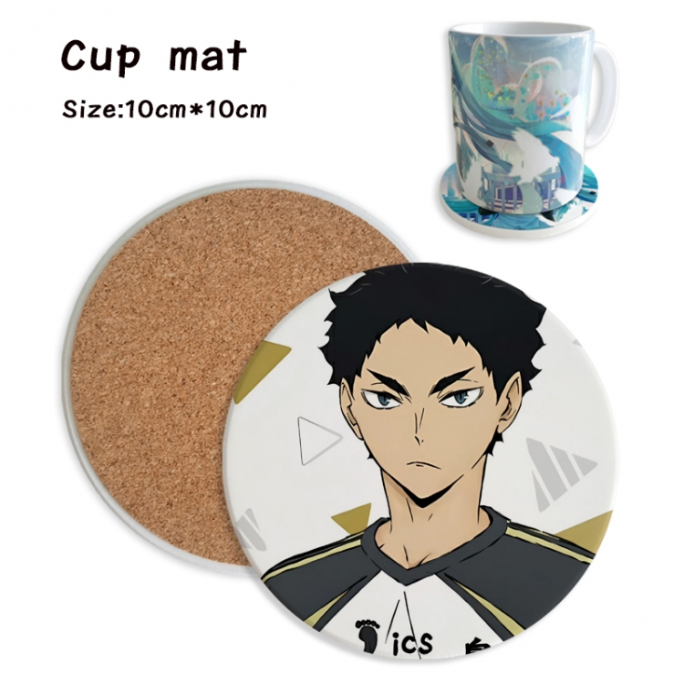 Haikyuu!! Anime ceramic water absorbing and heat insulating coasters price for 5 pcs