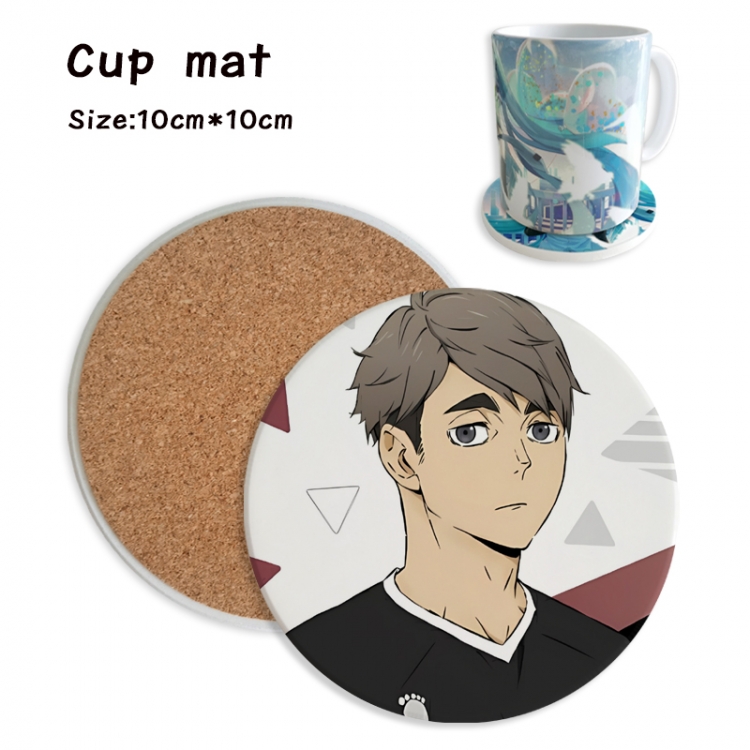 Haikyuu!! Anime ceramic water absorbing and heat insulating coasters price for 5 pcs