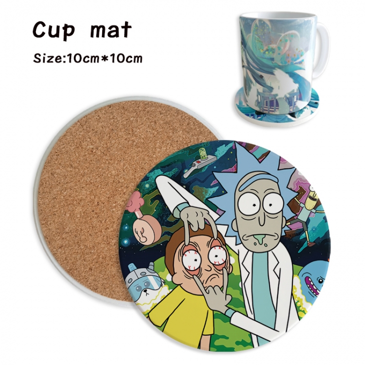 Rick and Morty Anime ceramic water absorbing and heat insulating coasters price for 5 pcs